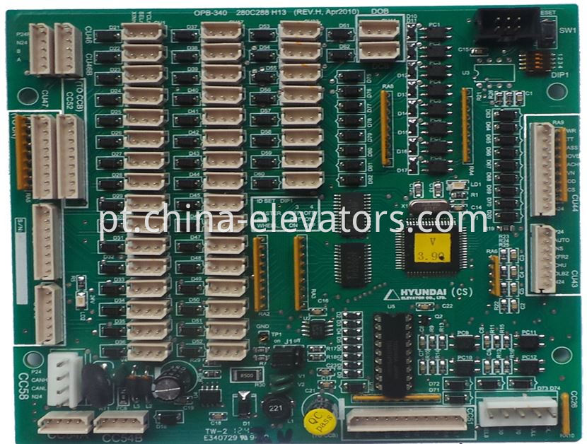 Placa de comunicação COP OPB-340 para elevadores Hyundai STVF7 COP Communication Board OPB-340 for Hyundai Elevators STVF7